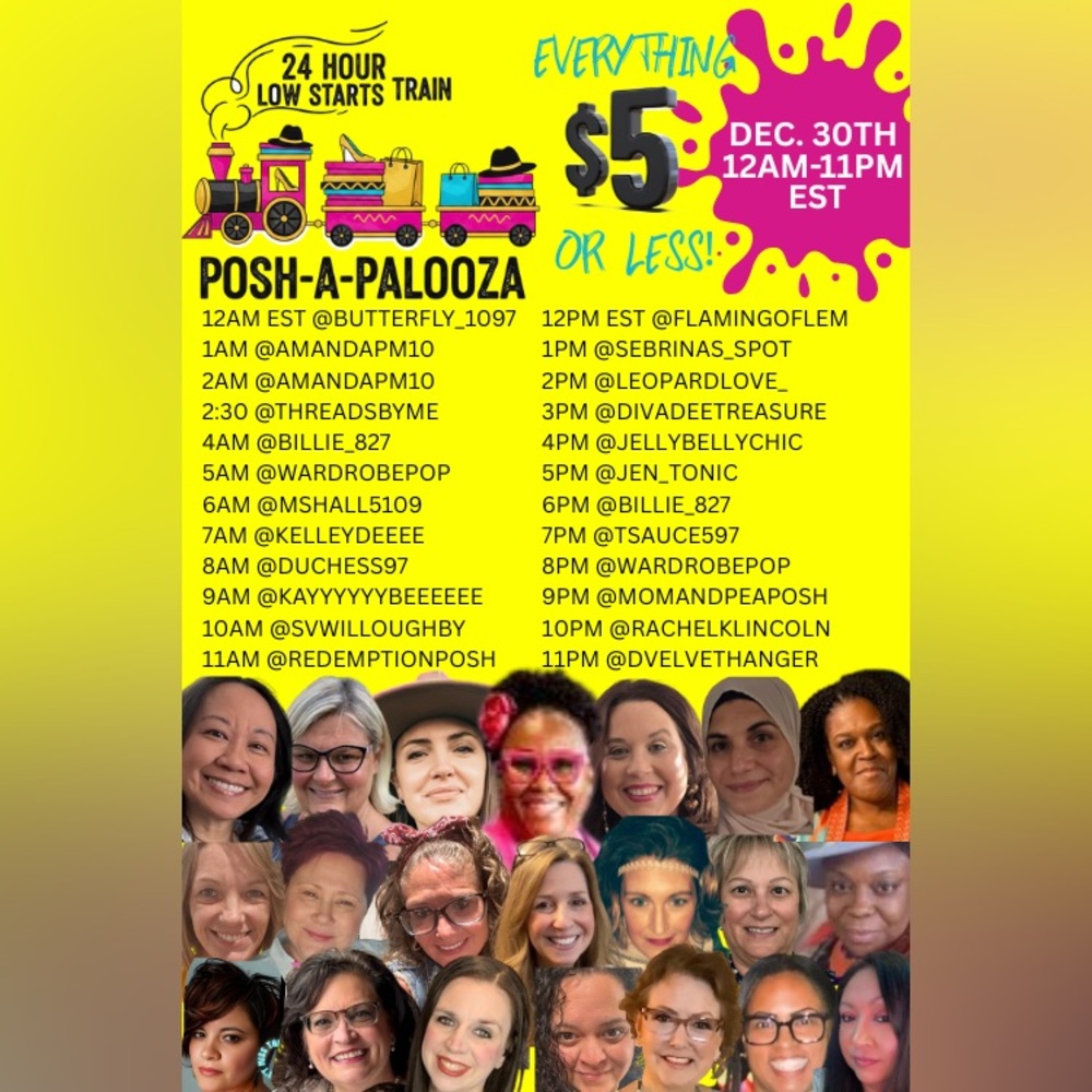 POSH-A-PALOOZA $5 YEAR-END CLEARANCE TRAIN